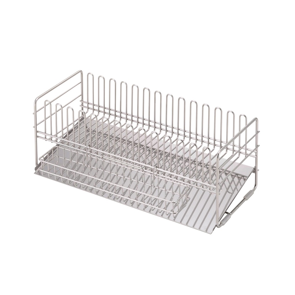 Shimomura Kihan Tsubamesanjo 42666 Dish Drainer Rack, Made in Japan, Smart Stainless Steel Dish Drainer Rack, Stand Up Dishes